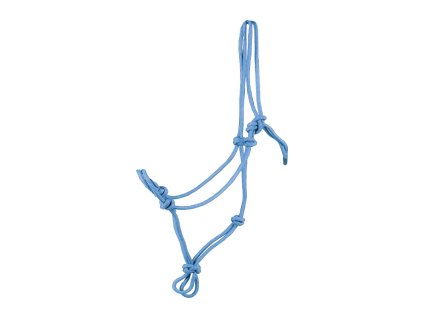 Provazová uzlová ohlávka HORKA z polyesteru - sv. modrá