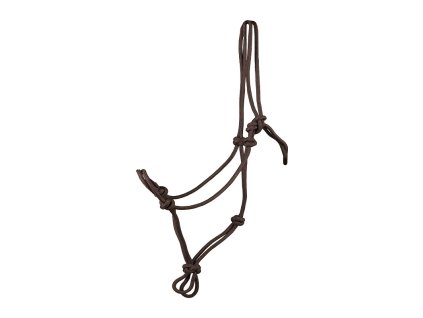 Provazová uzlová ohlávka HORKA z polyesteru – hnědá