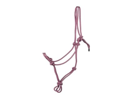 Provazová uzlová ohlávka HORKA z polyesteru – starorůžová