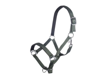 Měkce podložená ohlávka STARS SOFT HKM – khaki