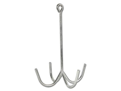 Uzdečkový hák, čtyřramenný, kovový