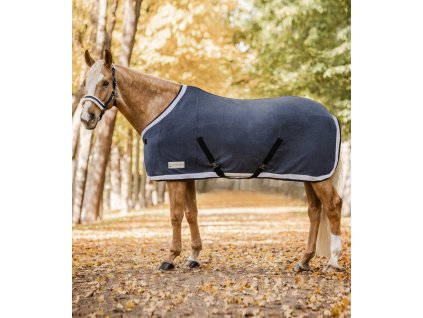 Deka fleesová Esperia Comfort Waldhausen (Barva tmavě modrá/krémová, Velikost 125 cm)