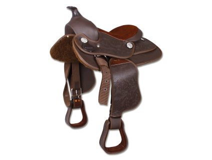 Syntetické westernové sedlo, Pony hnědé (Barva hnědá, Velikost 10"/25 cm)
