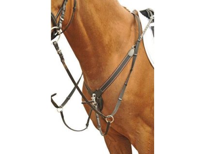 Poprsník HKM s martingalem a širokou gumou – kožený