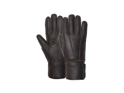 Jezdecké rukavice Horze Lana z ovčí kůže – hřejivé  černá a hnědá barva