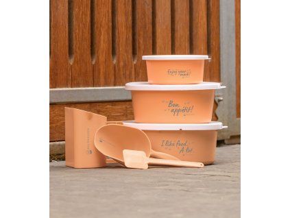 Futterschale mit Deckel (Barva pfirsich)