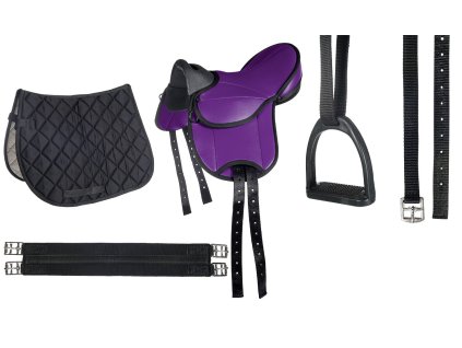 Dětský set HKM Beginner - sedlo, dečka, podbřišník, třmeny, řemeny