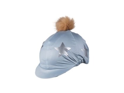 POTAH NA PŘILBU S BAMBULÍ šedo-stříbrná