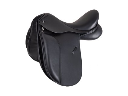 Drezurní sedlo Comfort, kůže, pony (Barva černá, Velikost 15,5"/39 cm)