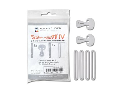 Bezpečnostní gumy k dekám pro koně, sada 6 kusů smíšených (Barva stříbřitě šedá, Velikost 6 kusů)