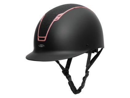 Helma jezdecká  SWING H22 Shine (Barva černá matná/lesklá/růžově zlatá, Velikost 51 - 55 cm)