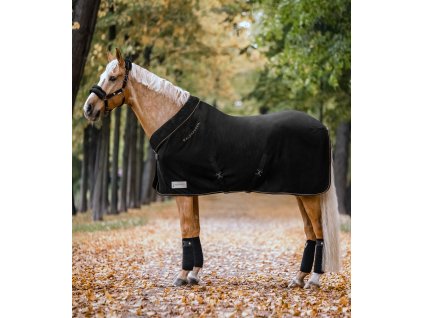 Fleesová deka Modern Rose Waldhausen (Barva černá/zlatá, Velikost 125 cm)