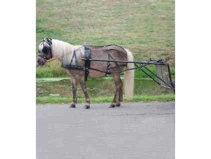 Postroj poprsní Economic, kůže, pony a shetty (Barva černá, Velikost MSH)