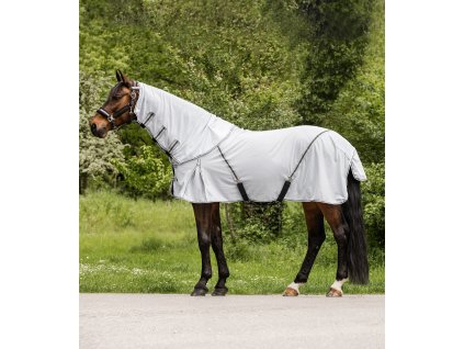 Deka proti hmyzu síťovaná Protect Waldhausen, s krkem (Barva stříbrná šedá/šedá, Velikost 115 cm)