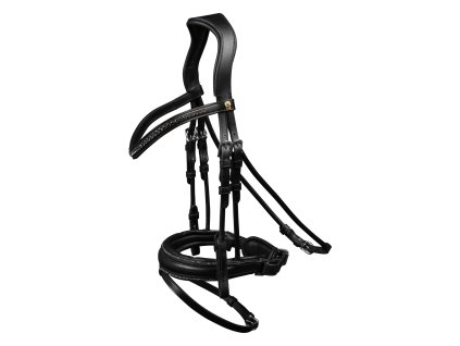 Uzdečka Waldhausen S-Line Snaffle Glamour (Barva černá, Velikost VB)