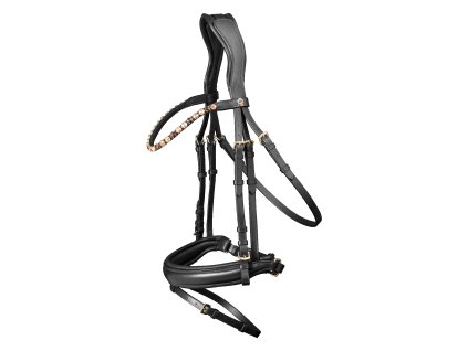 Uzdečka Waldhausen X-Line Goldheart (Barva černá, Velikost VB)