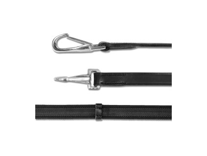 Protiskluzové otěže Waldhausen s karabinou (Barva černá, Velikost PON)