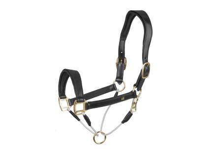 Kožená ohlávka Waldhausen S-Line Royal (Barva černá, Velikost VB)