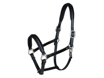 Ohlávka kožená S-line Classy Waldhausen (Barva černá/stříbrná, Velikost VB)