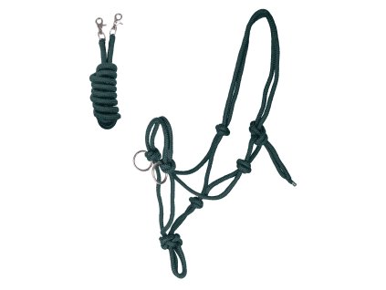 Ohlávka provazová s otěžemi Waldhausen (Barva jedle zelená, Velikost PON)