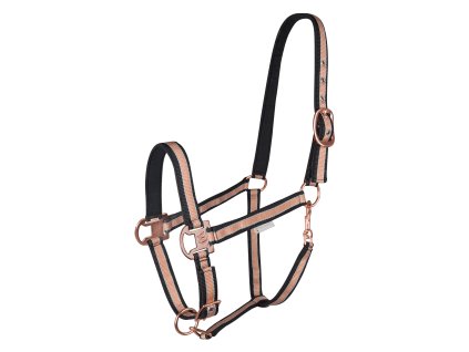 Ohlávka Shine Waldhausen (Barva černá/růžově zlatá, Velikost PON)