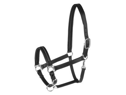 STAR Kožená ohlávka Diamond (Barva černá, Velikost VB)