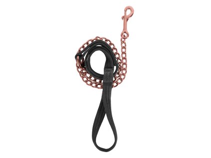 Vodítko pro koně Soft Waldhausen (Barva černá/růžově zlatá)