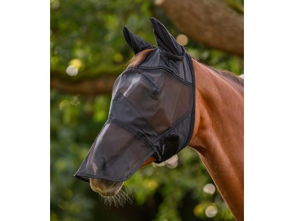 Maska proti hmyzu PREMIUM s ochranou uší a nosu (Barva černá, Velikost PON)