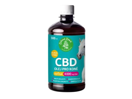Zelená země CBD extra 4000 mg olej pro koně 500 ml