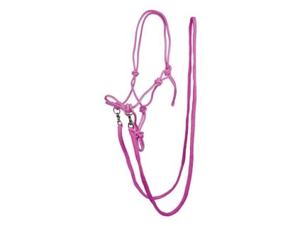 Jezdecka provazova ohlavka vcetne otezi HKM ruzova 1305202516291941835