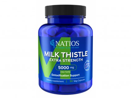 9719 1 natios milk thistle extract ostropestrec 5000 mg extra strength 90 veganskych kapsli front