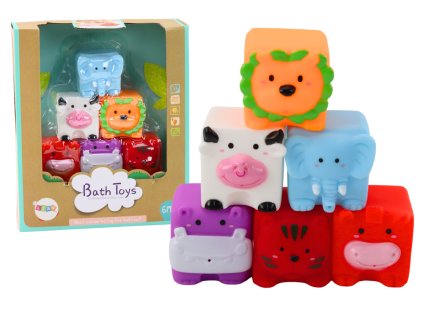 Меки образователни кубчета за баня животни