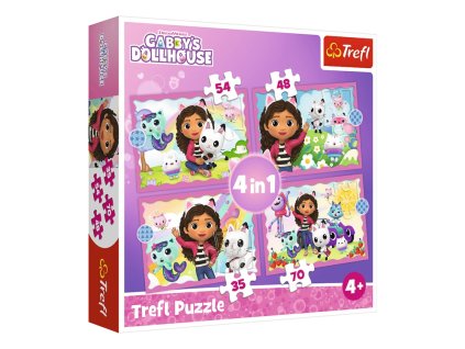 225036 puzzle dobrodruzstvi gabby 4v1 trefl