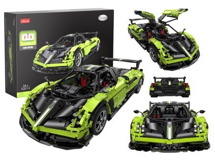 Конструктор Pagani Huayra BC с дистанционно управление 1:8 Rastar зелен цвят