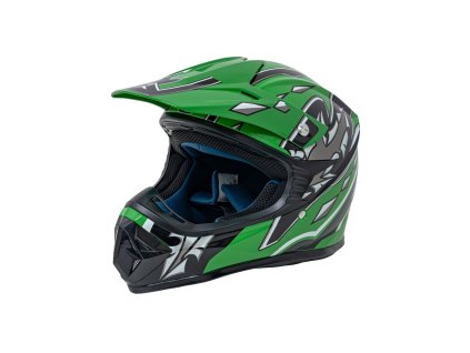 kask motocyklowy enduro zielony s