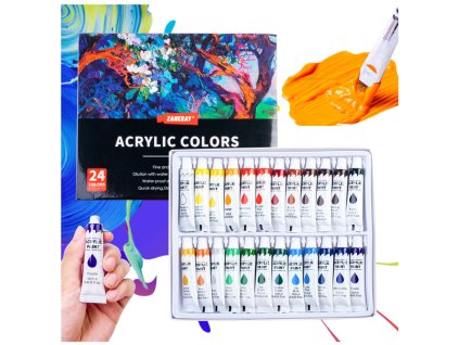 pol pl Zestaw Farby Akrylowe Artystyczne W Tubkach Bogato Pigmentowane 24 szt 12ml 21026 1