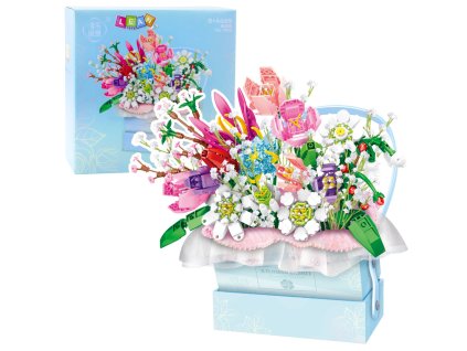 pol pl Klocki Konstrukcyjne Kompozycja W Pudelku Box Kwiatowy Niebieski LED 761el 26709 1