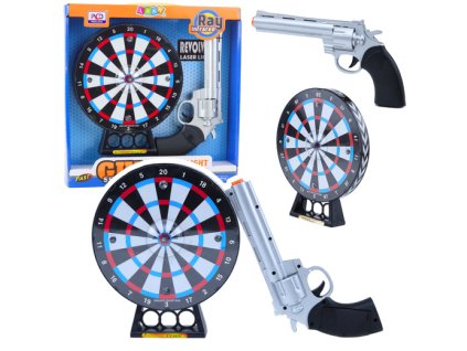 pol ps Zestaw Pistolet Rewolwer Laserowy Z Tarcza Gra Strzelecka Swiatla Dzwieki 24273 1