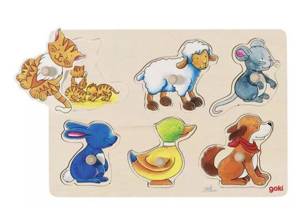 236931 odkryvaci drevene puzzle zviratka rodice a deti