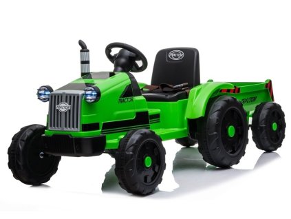 Dětský elektrický traktor s vlečkou T1 zelený2