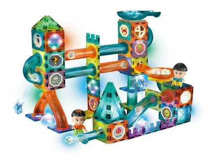 Magnetická světelná stavebnice kuličková dráha 150 dílů2