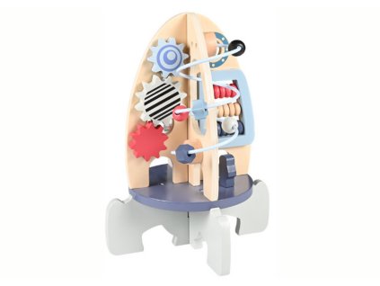 Дървена образователна ракета с подвижни части и мъниста