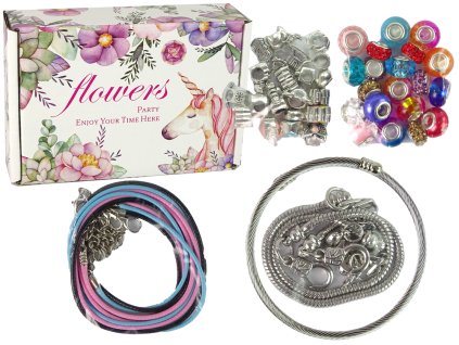 Комплект гривни и цветни мъниста за изработка на бижута