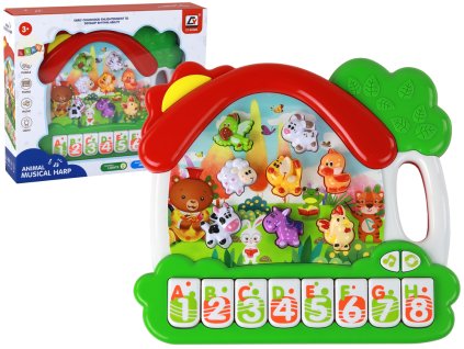 Обучително музикално пиано за деца със животни на английски език