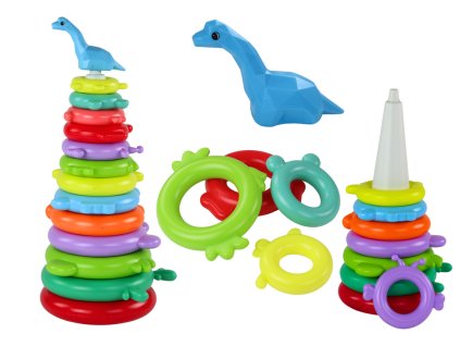 Пирамидена играчка Жираф 13 цветни колела 43см x 18см x 18см