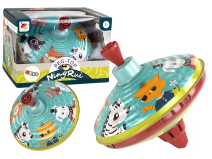 Метална въртележка за деца със животни синя