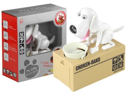 Каса за пари куче бяло