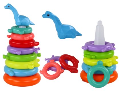 Сгъваема пирамида Жираф с 8 цветни пръстена 29см x 14см x 14см