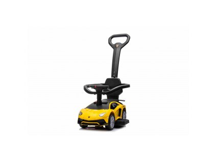 Dětské odrážedlo auto s vodící tyčí Lamborghini Aventador SV žluté1