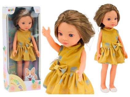 pol pl Lalka Zolta Sukienka Brazowe Wlosy Duza Laleczka 33cm 18168 1